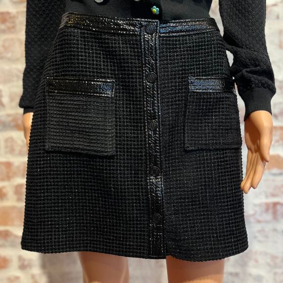 Maje Dresses & Skirts - MAJE Jinili Black Tweed Button Front Skirt SZ40(L)